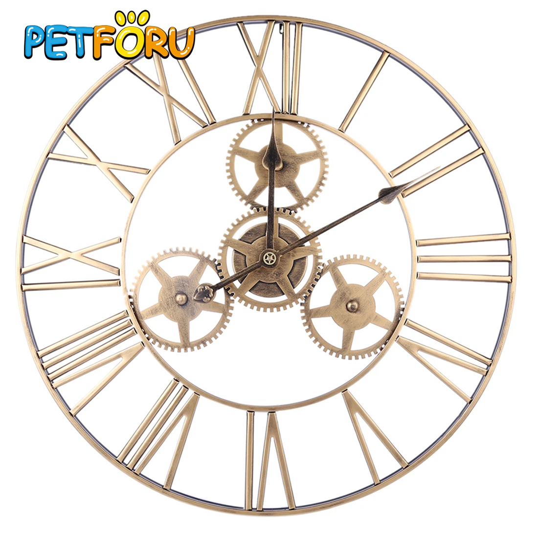 Горячая продажа 24 дюйма 60 см кованые полые шестерни бесшумные настенные часы