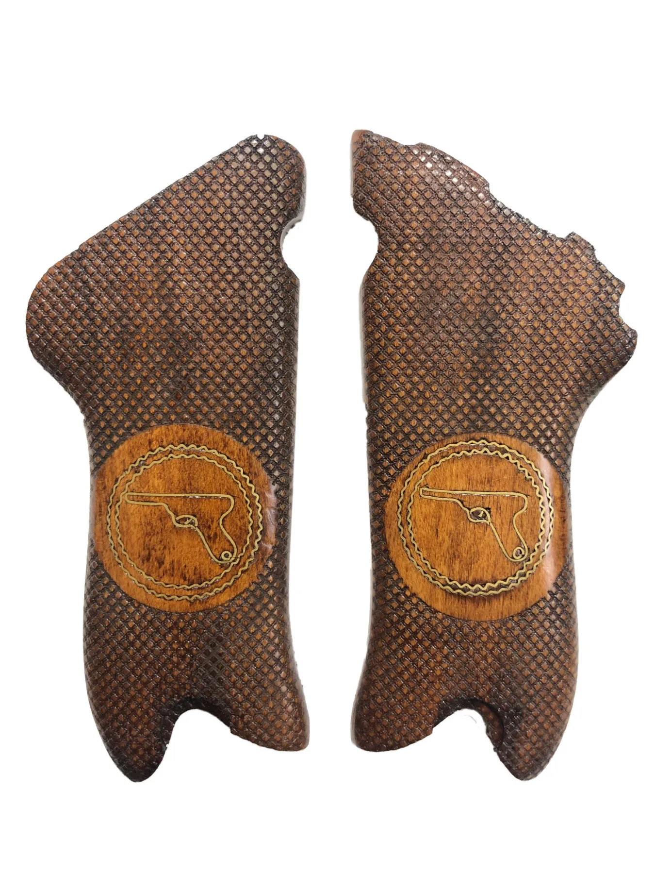 Luger P08 Roller Parabellum Special Series Processing Laser Cut Wooden Grip Mod4 |