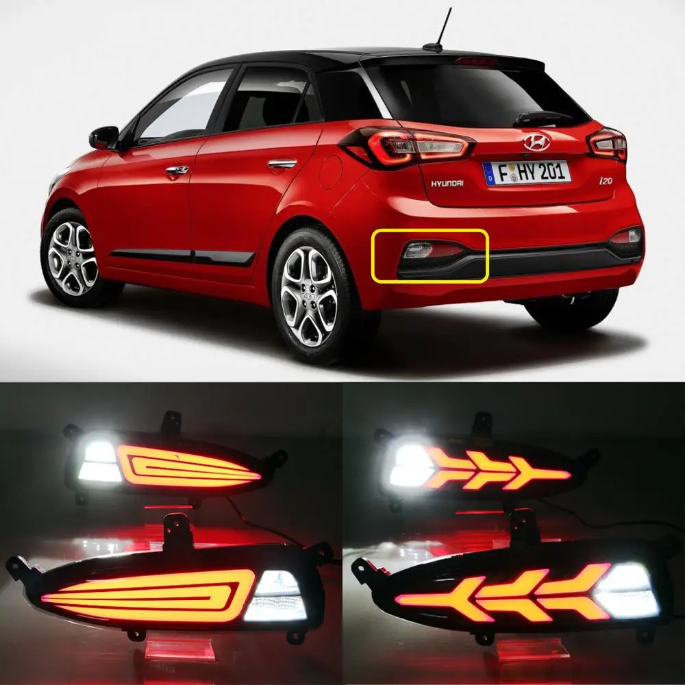 Светодиодный светильник бампер s для hyundai I20 2018 2019 функция светодиодный тормозной