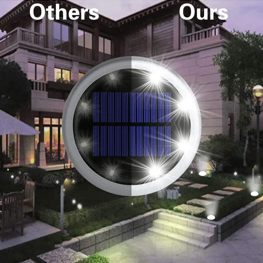 

Solar Garden Lamp 8 LED 4Pcsx1 Outdoor Solar LED Light Pack Waterproof LED Underground Lamp, Solar Ground Lamp Terrace Lighting