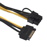 15cm sata 15pin male to 8pin 6 2 male pci e card power cable external cpu video card power cable mining card power cord