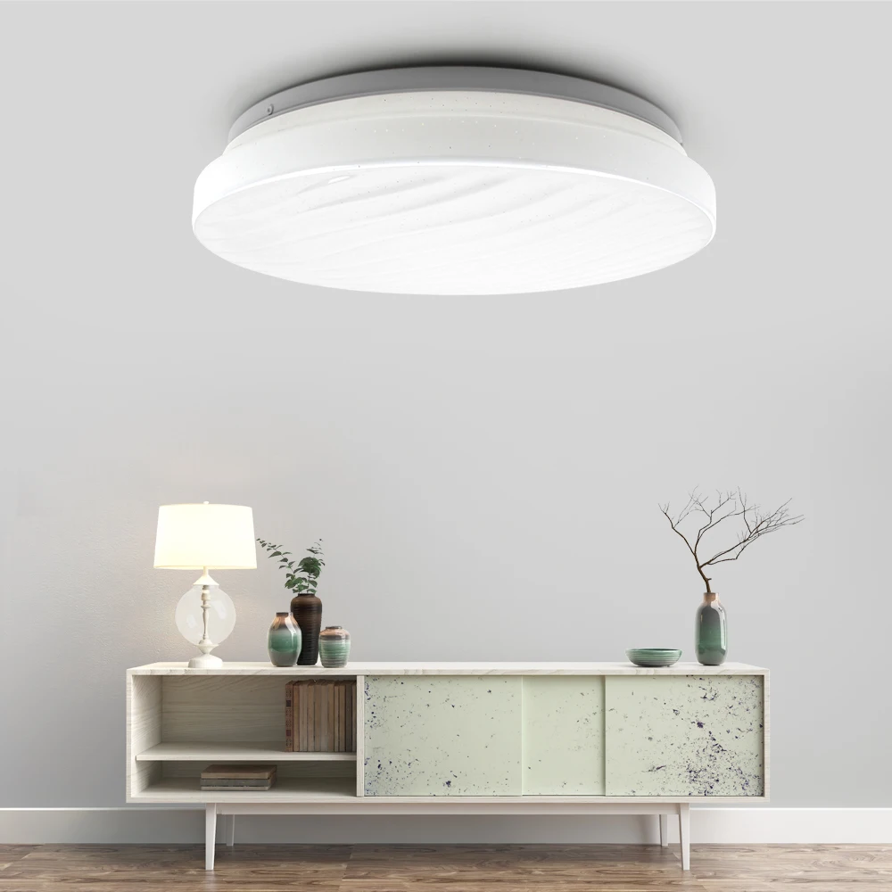 

VIPMOON Wave shape Ceiling Lights Simple Recessed Living Room Bathroom Lamp AC220V 48W Dimmable Easy to install Home Decor 2023