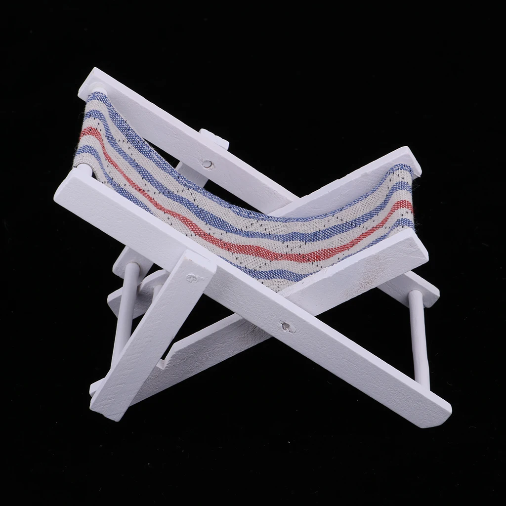 1:6 миниатюрное складное деревянное пляжное кресло для загара шезлонг мини-мебель