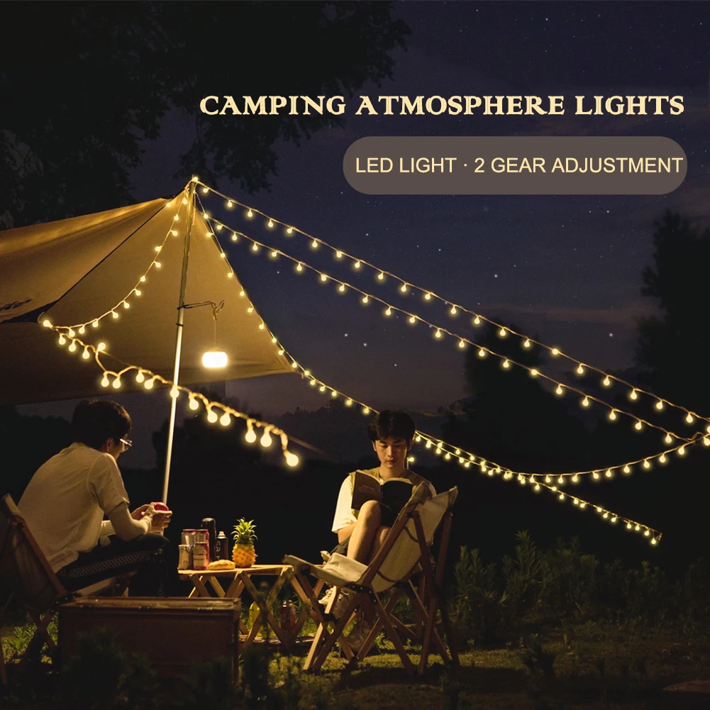 

LED Ball String Lights Starry Sky Bulb Lights Camping Tent Atmosphere Lamp Outdoor Waterproof Garden Party Patio Street Decor