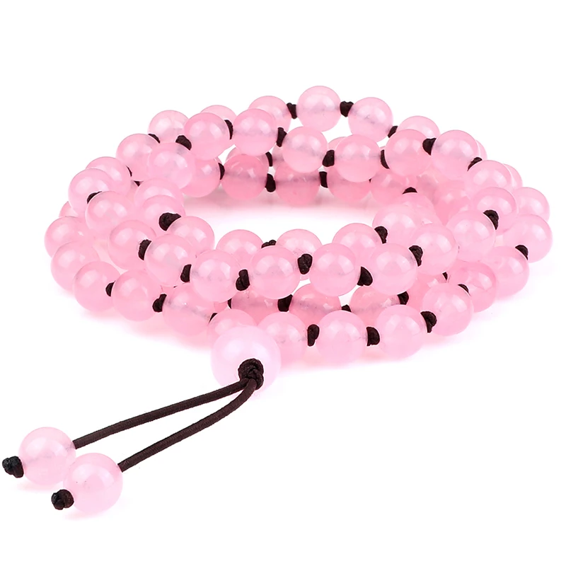 

Женские браслеты для медитации, браслет из натурального камня, розового цветов дружбы, восстанавливающий Мала Браслет для девушек, ювелирн...