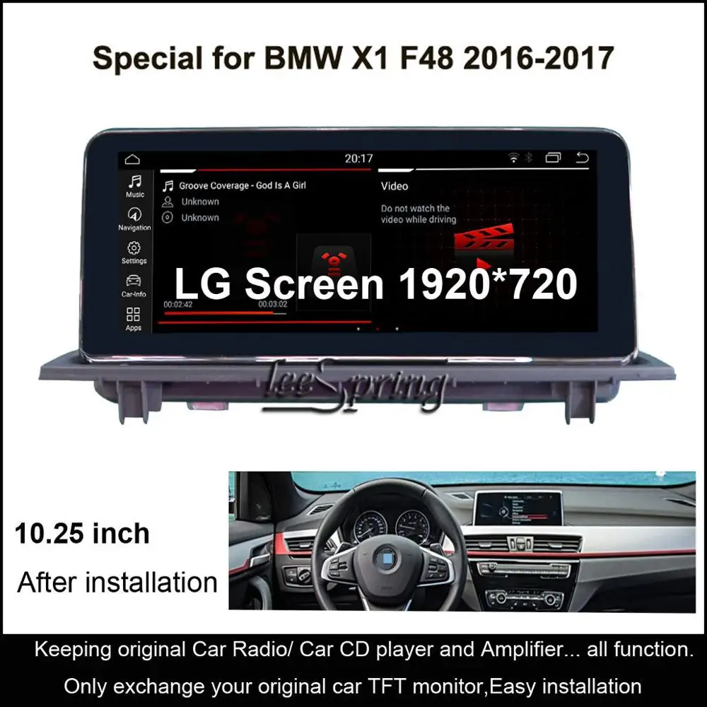 10 25 &quotLG экран 8-ядерный Android 0 4G + 64G Автомобильный мультимедиа для BMW X1 F48 (2016-2017