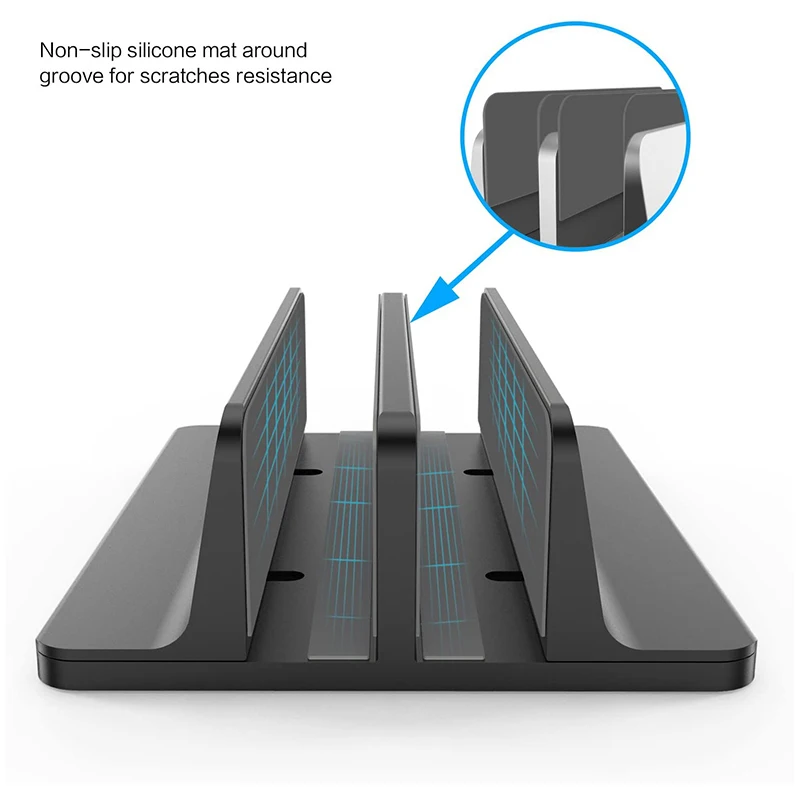 

Vertical Laptop Stand for Macbook Air Pro Desktop Double Desktop Stand Holder with Adjustable Dock (Up to 17.3 Inch) L30