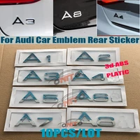 10set wholesale car emblem car styling 3d abs auto rear boot badge for a1 a2 a3 a4 a5 a6 a7 a8 number letter car stickers label