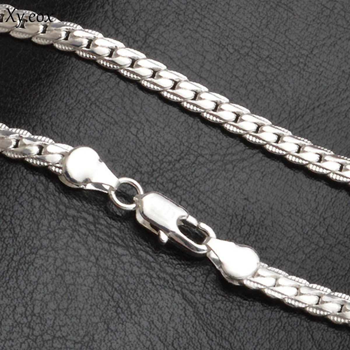 

Ожерелье из нержавеющей стали с серебряным покрытием 18 К, плоская цепь 5 мм, 20 дюймов, ювелирное изделие для мужчин