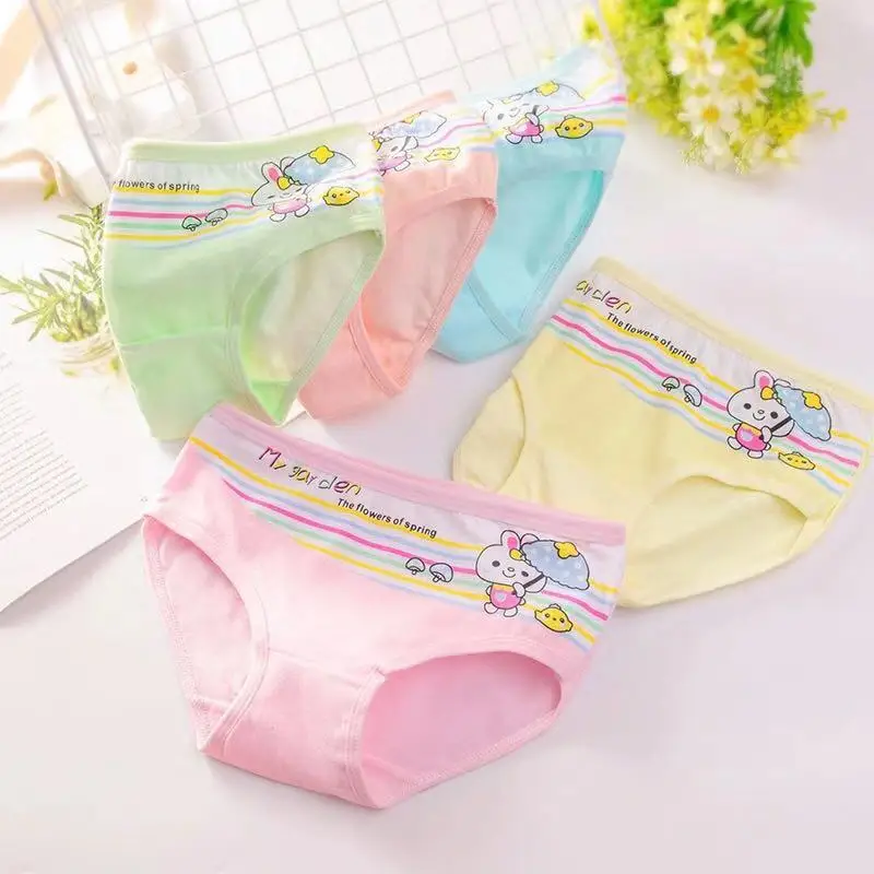 

4 Pieces/SET 2-12Y Children Underwear High Quality Cotton Girls Panties Cute Princess Pattern Kids Briefs Girl Soft Pants