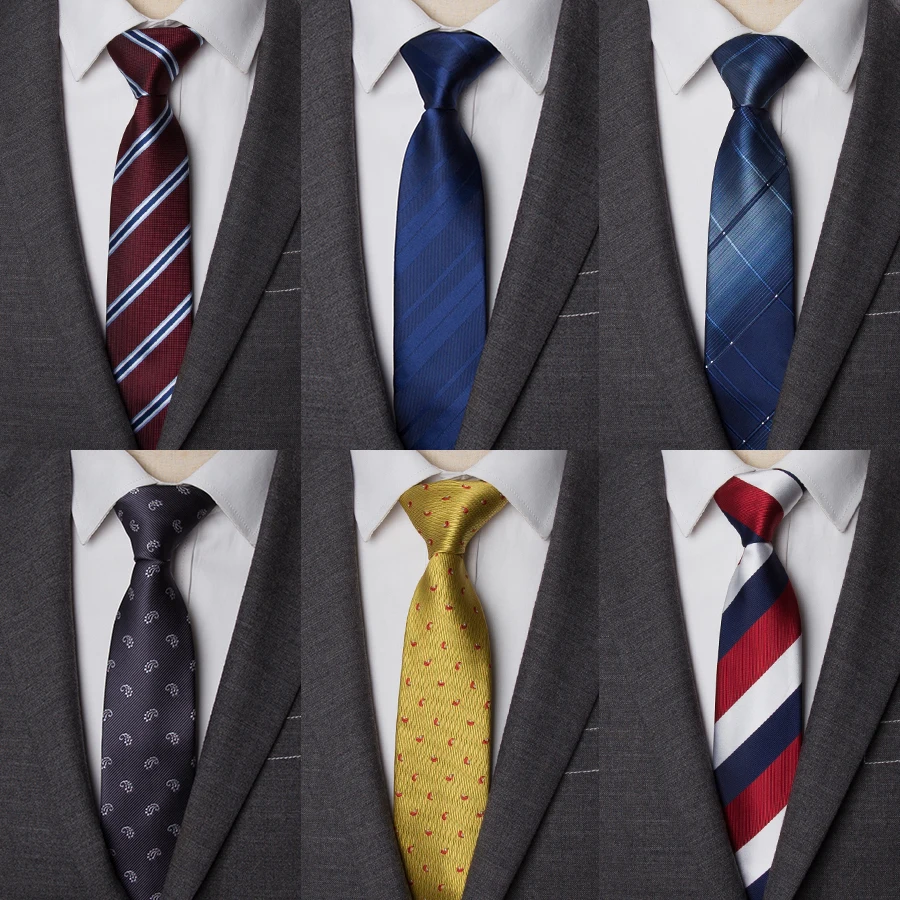 

Men Ties Striped Business 6 CM Necktie Mens Wedding Parties Dress Jacquard for Bow Tie Slim Shirt