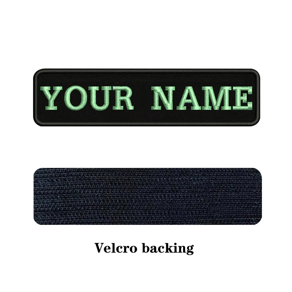 Light blue-Velcro На заказ Вышивка имя заплатка с текстом 10 см* 2,5 см значок железная или пришить или липучка Подложка для одежды брюки рюкзак шляпа - Цвет: Light blue-Velcro