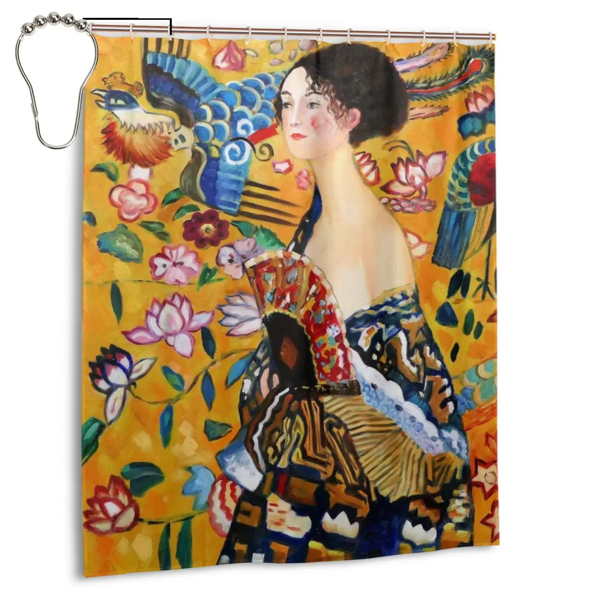 

Занавеска для ванной Klimt Kiss, водостойкая, из полиэстера, с крючками