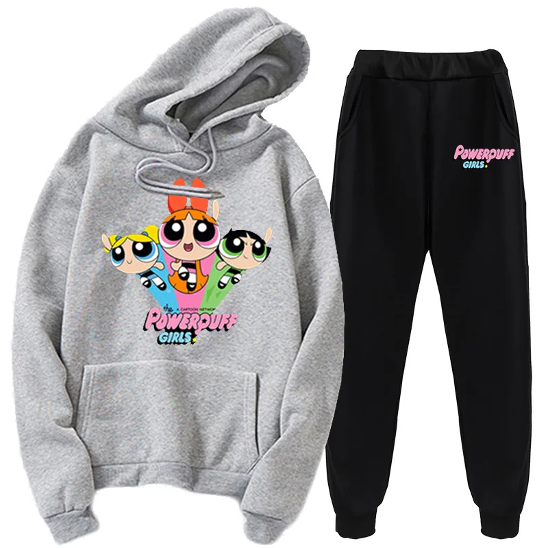 

Autumn and winter new street youth hoodie Feitian policewoman sports suit 2-piece casual wear hoodie trousers