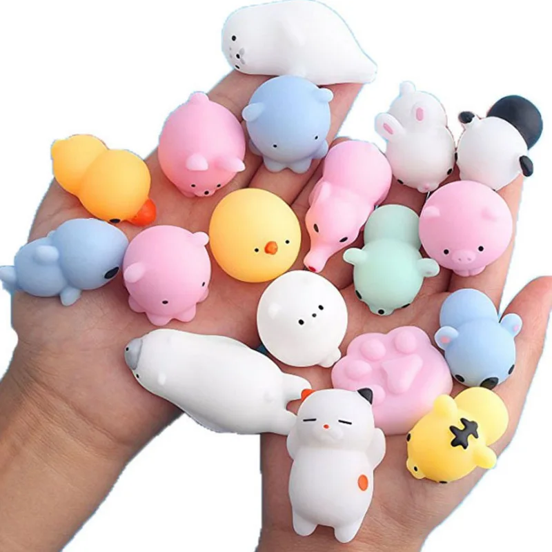 

Мягкая игрушка-животное, сжимаемая игрушка-антистресс Mochi, мягкий липкий смешной подарок, новинка 2021, популярная милая небольшая игрушка