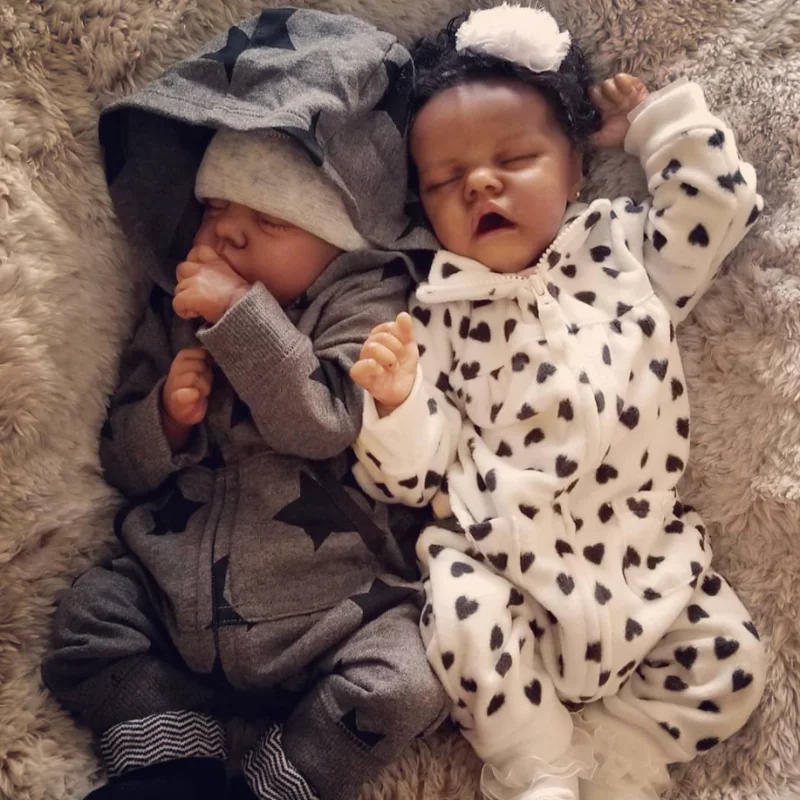 

17" Lifelike Reborn Twins Baby Girl Dolls Anne And Albina Reborn Kit Reborn Baby Vinyl Reborn Doll Kit