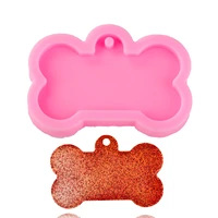 shiny dog bone shape silicone mold for key chain pendant moulds suitable for clay diy jewelry making epoxy resin mold