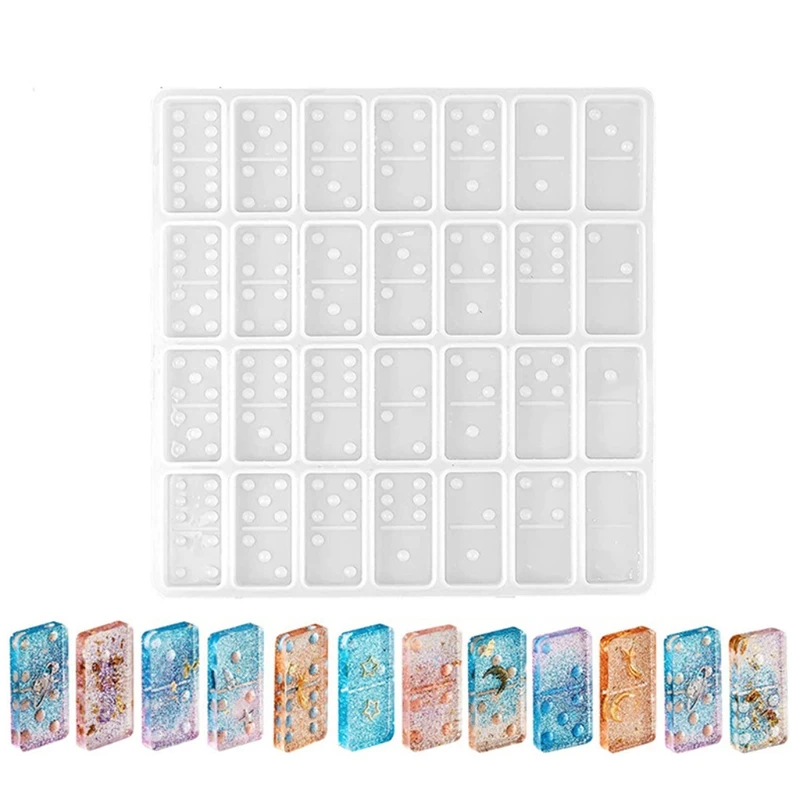 

1 Set Dominoes Epoxy Resin Mold Dominoes Storage Box Silicone Mold DIY Crafts Jewelry Storage Case Holder Casting Tools