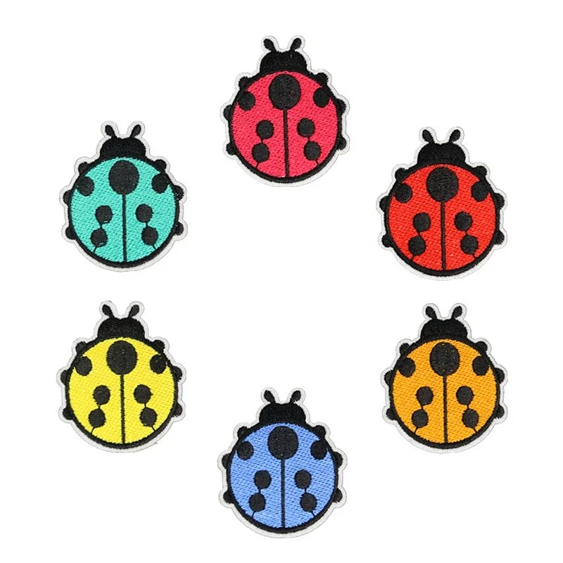 

50pcs/lot Luxury Embroidery Patch Dot Ladybug Animal Shirt Bag Clothing Decoration Backpack Sewing Accessory Craft Diy Applique