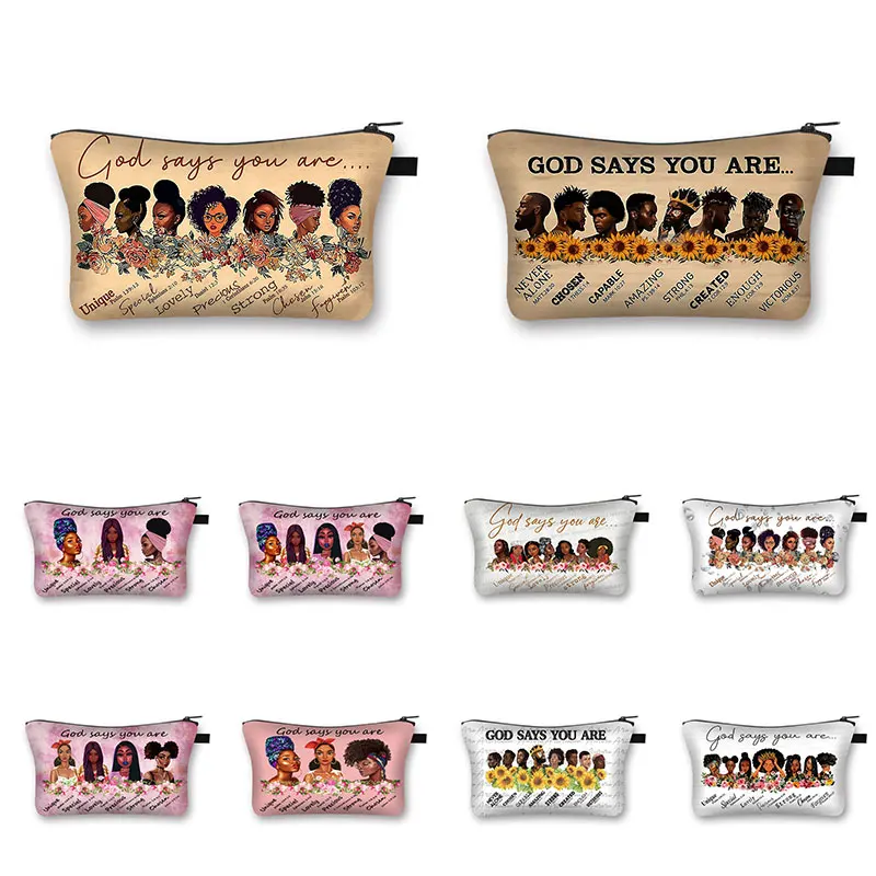 

Women Toiletry Bag Art African Black Sister Pattern Cosmetic Bag Ladies Casual Zipper Makeup Bags Female Fashion Beauty Pouch