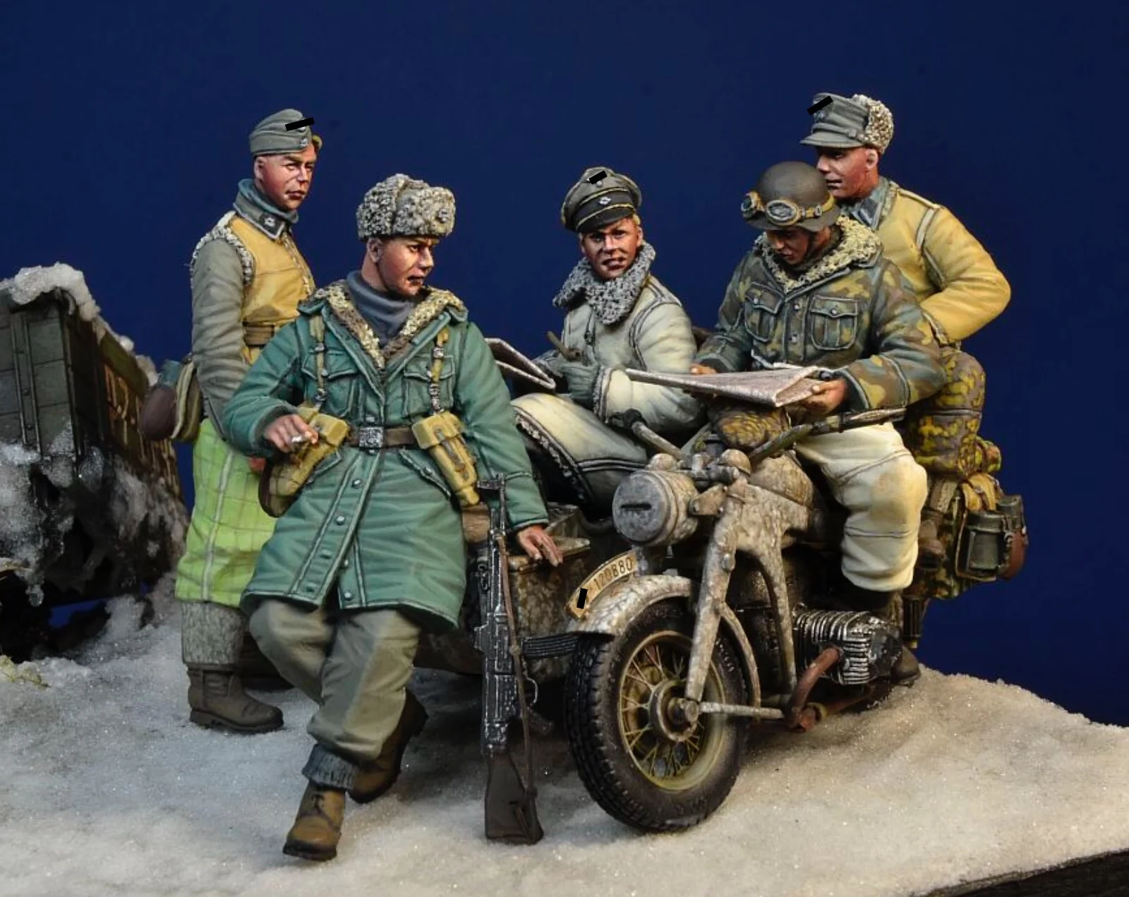Модель GK из смолы 1/35 5 фигурок + аксессуары для мотоциклов без мотоцикла