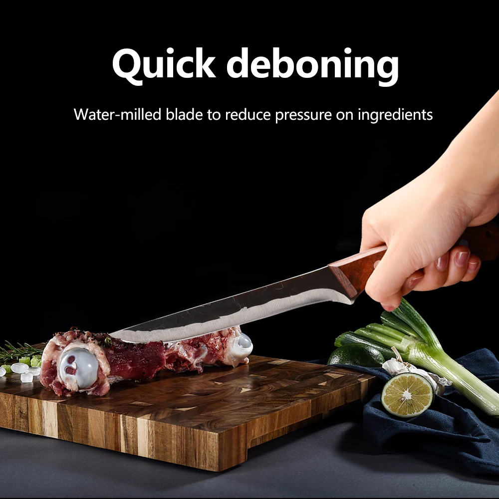 6 дюймов Кухня шеф-повара деревянная ручка инструмента Нержавеющая сталь