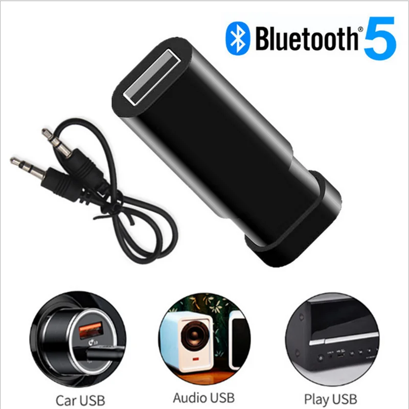 USB Bluetooth 5 0 приемник передатчик 2 в 1 Мини Стерео шумоподавление AUX 3 мм разъем для ТВ