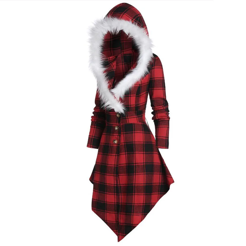 Новинка 2019 модное женское платье с длинным рукавом принтом в клетку плюшевое