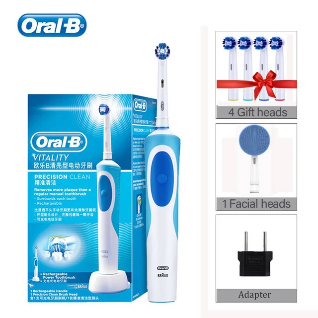 Электрическая зубная щетка Oral B перезаряжаемая Vitality для взрослых или сменные
