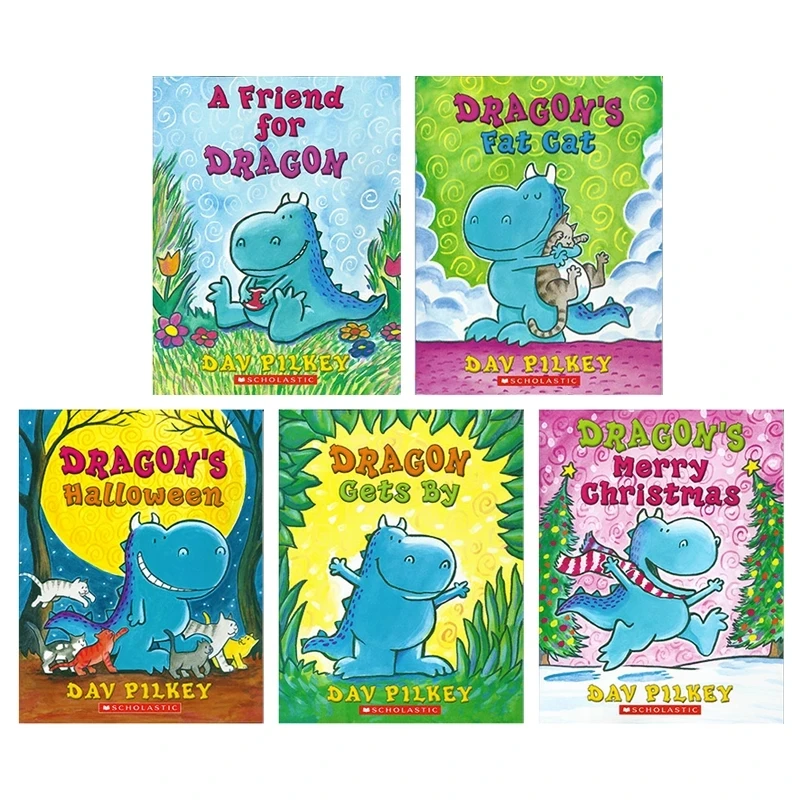 

5 Books Dragon Tales Children English Picture Books Kids English Reading Story Book Education and Teaching Books Stationery Gift