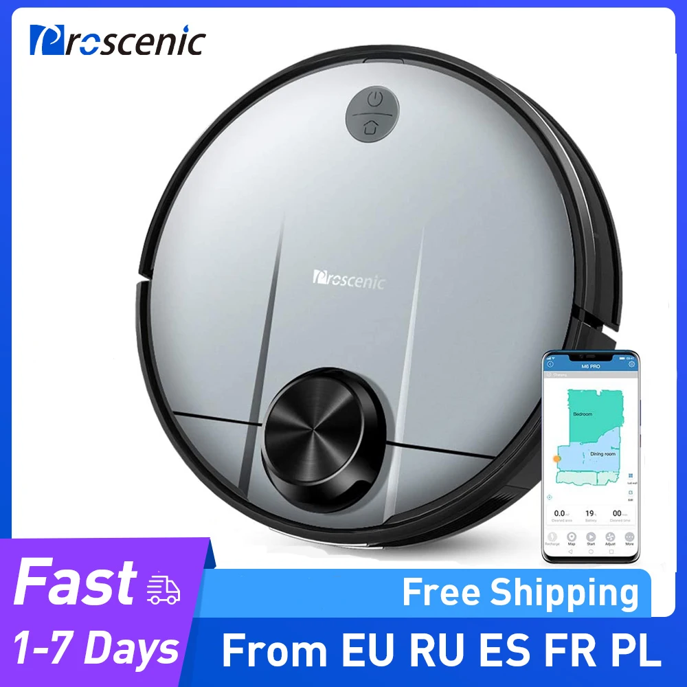 

Proscenic M6 PRO Wi-Fi Connected Robot Vacuum Cleaner and Mop, Alexa & Google Home & App Control, Lidar Navigation