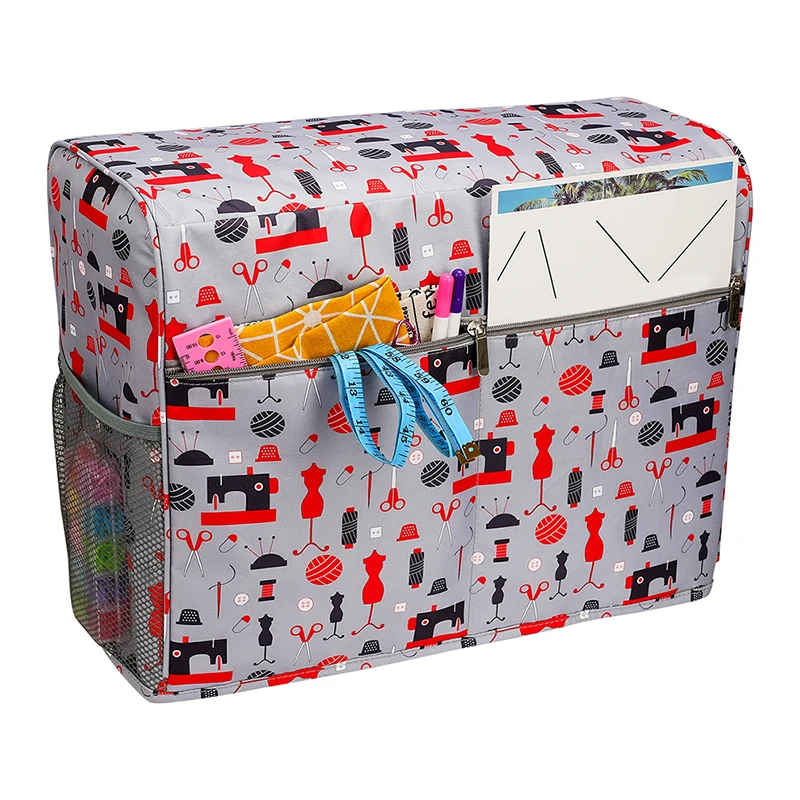 

Oxford Cloth Sewing Machine Dust Cover With Pockets For Needles Sewing Machine Accessories Storage Bag Household For Women