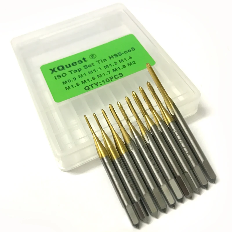 Набор высококачественных метрических винтовых кранов Hss co для правшей M0.9 M1 M1.1 M1.2