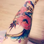 Тату-наклейка 8D в виде розы для тела