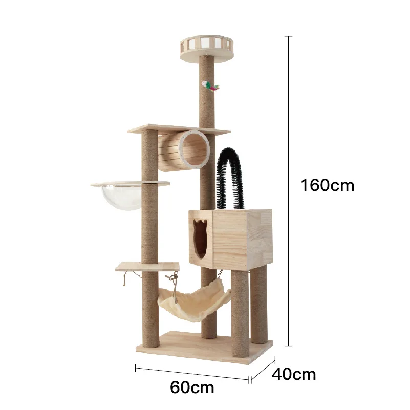 

Space Capsule Cat Climbing Frame Large Solid Wood Cat Litter Cat Tree Cat Scratching Board Integrated Cat Climbing Frame