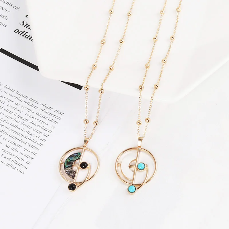 Золотистые ожерелья с подвеской геометрические аксессуары ювелирные изделия |