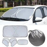 6pcs car collapsible sunshade uv protect reflector sunshade with car logo for toyota renault lexus kia bmw car accessories