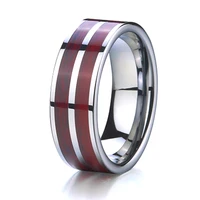 100 tungsten carbide rings for men and women usa size 8mm couples wedding band red koa wood inlay comfort fit new design