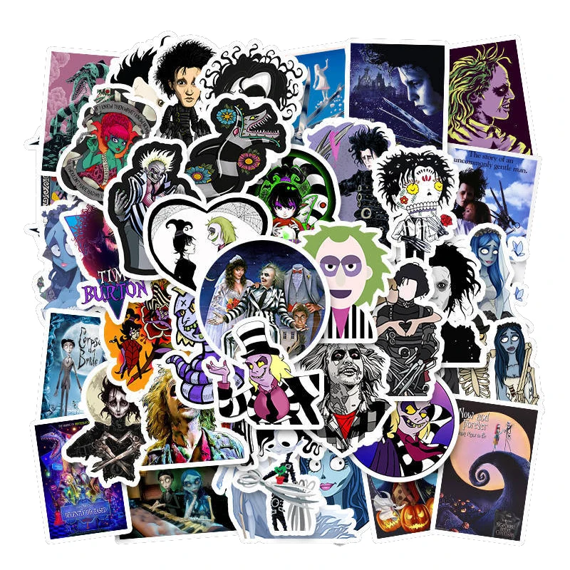

10/50pcs Tim Burton Classic Movie Edward Scissorhands Graffiti Sticker for Skateboard Laptop Suitcase Waterproof Car Decals