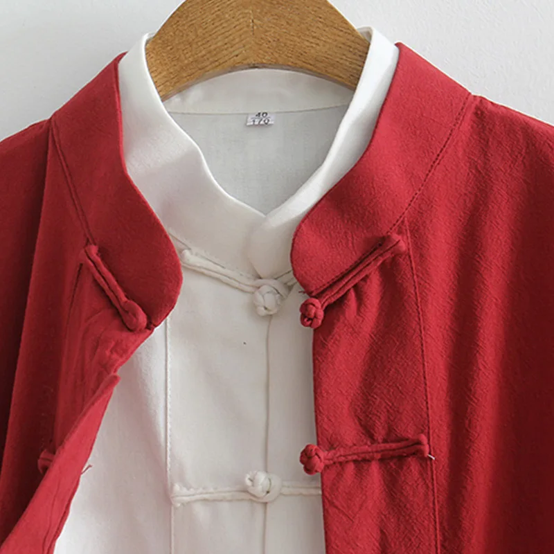 

3pcs Traditional Chinese Clothing for Men Solid Linen Kung Fu Tai Chi Uniform Retro Plus Size Casual Long Sleeve Hanfu Tang