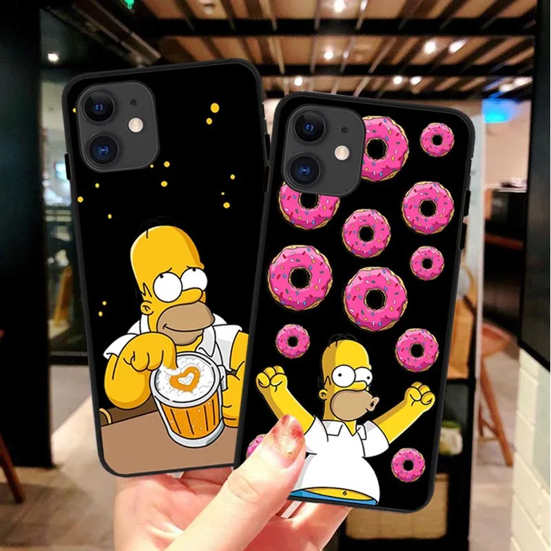 Модный Роскошный Черный Мягкий силиконовый чехол из ТПУ с рисунком Simpson чехлы для