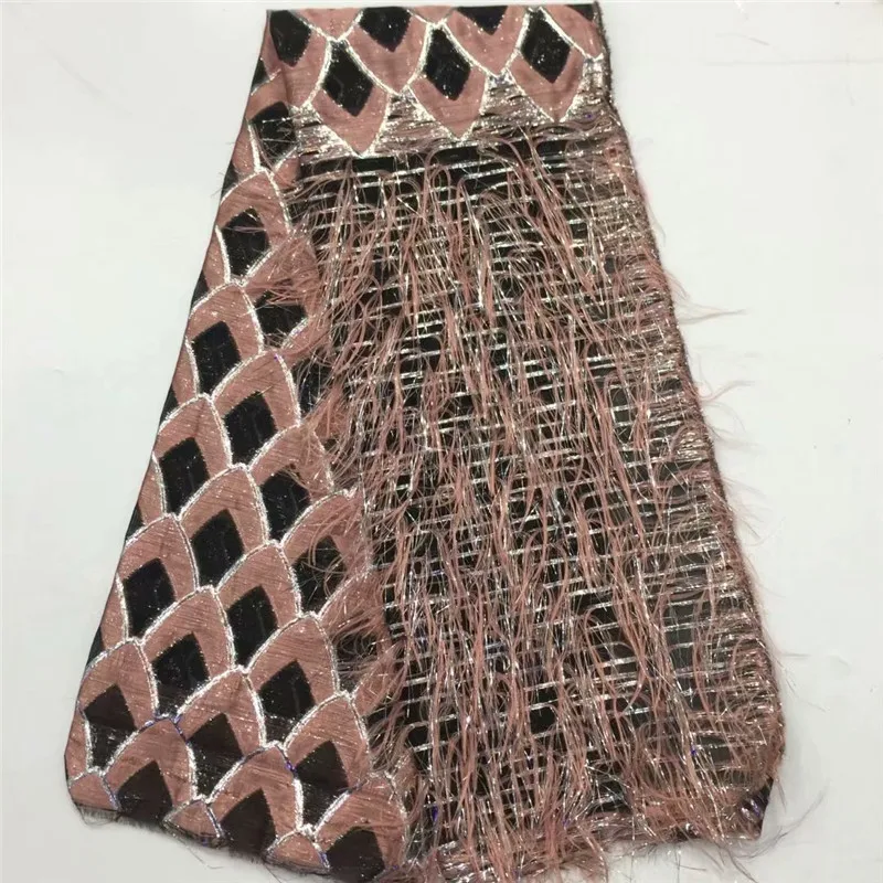 Вышивка листьями узор кружева кисточки блестки горячая Распродажа африканская