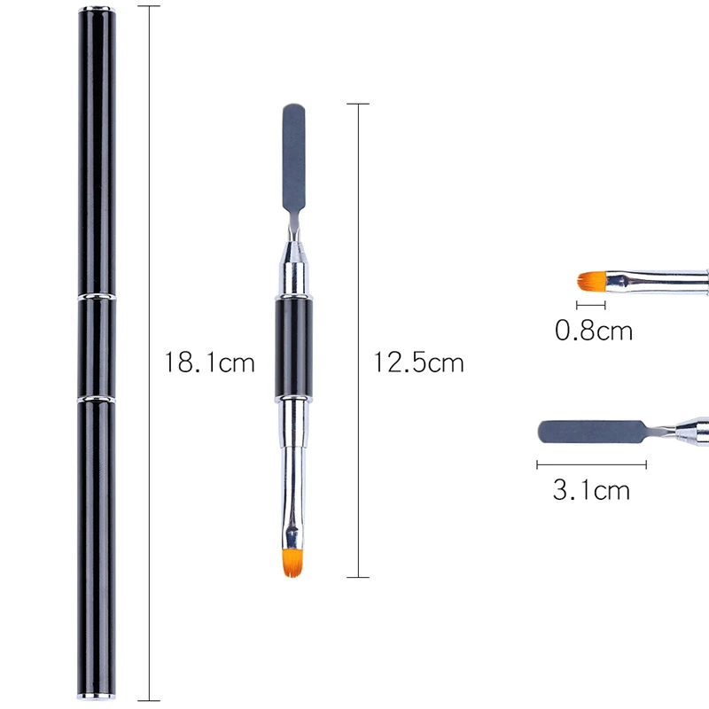 

1Pcs Nail Extension Brush Dual Ended Acrylic UV Builder Accessory Painting Pen Removal Spatula Stick Manicure Tool