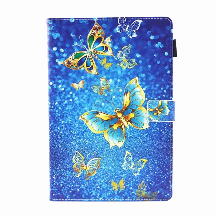 Gold Butterfly Милый кожаный чехол с единорогом для samsung Tab A 10,1 чехол SM-T510 SM-T515 чехол для планшета чехол для samsung Galaxy Tab A 10,1 - Цвет: Gold Butterfly