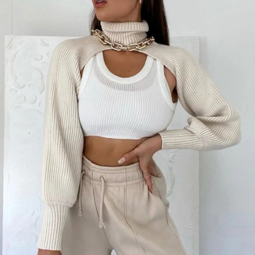 

Autumn Top Turtleneck Collar Knitting Women Long Sleeve Pullover for Dating