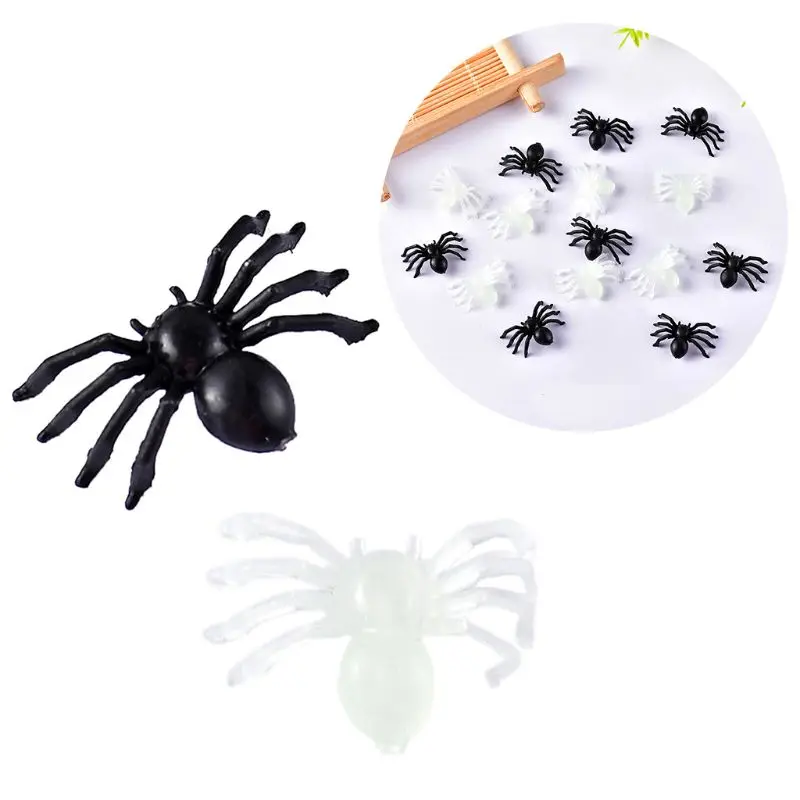 

Plastic Spiders Halloween Decoration Small Fake Spider Funny Toy R7RB