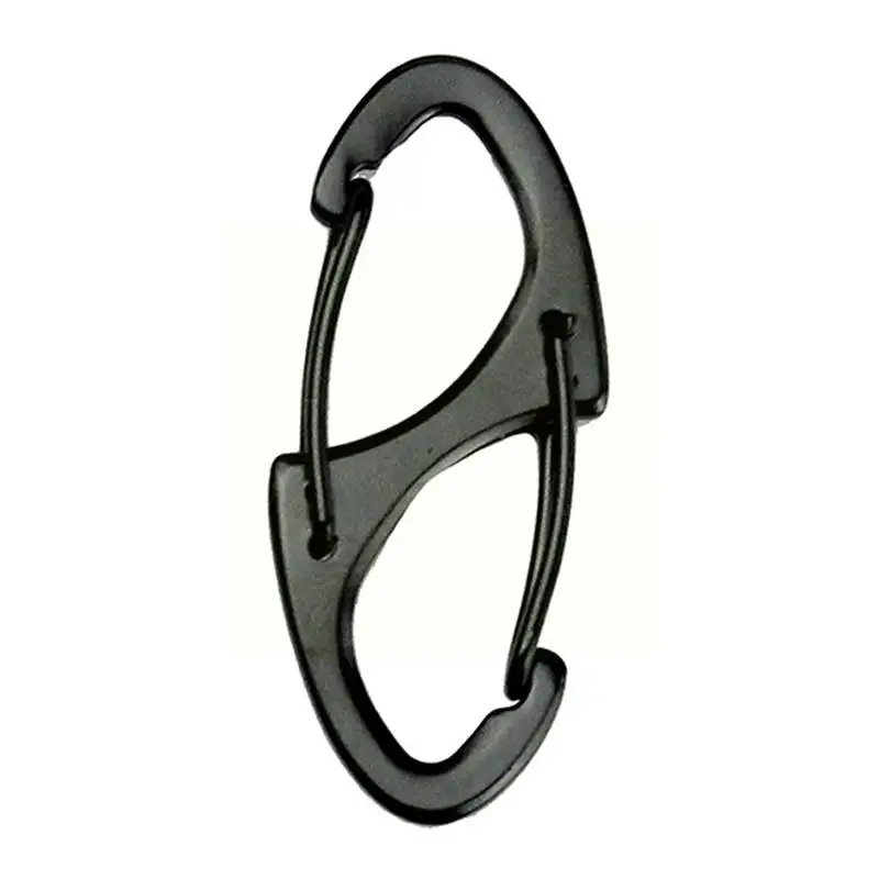 

1pc Black Simple Mini Spring Hanging Buckle Portable Edc Outdoor Tool Hiking Carabiner Camping Keychain Metal A3b0