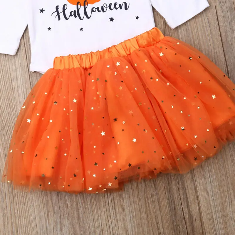 Комбинезон для маленьких девочек на Хэллоуин с принтом топы Однотонная