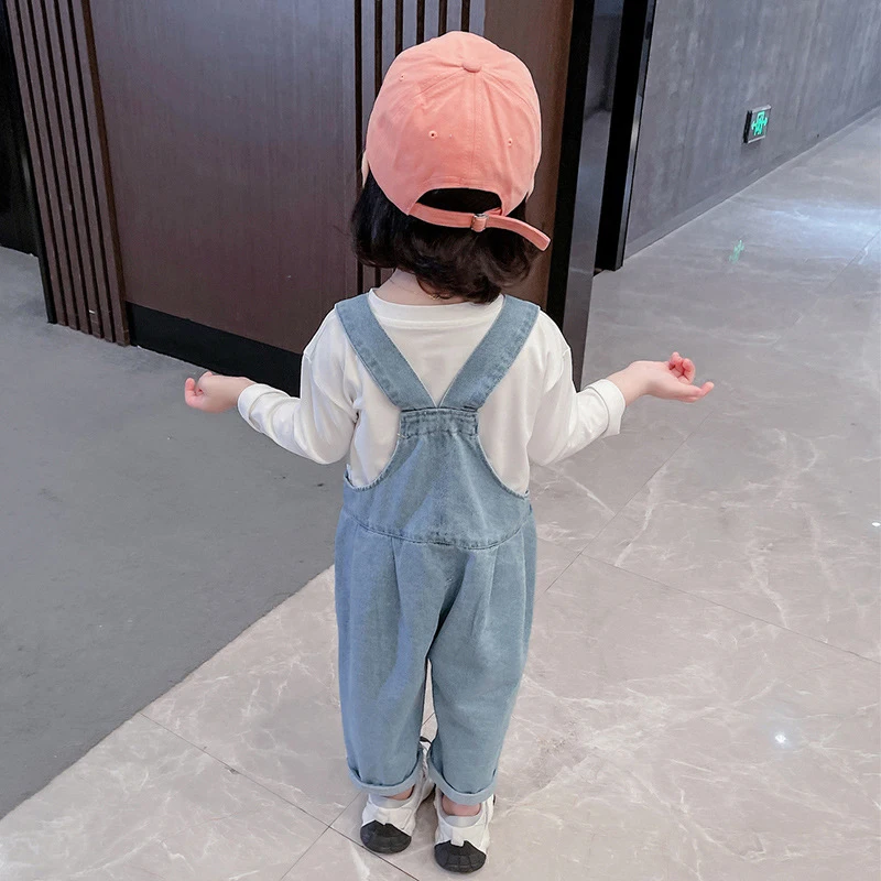 Toddler Kids Overalls Baby Boys Girls Denim Pants Spring Autumn Clothes Children's Overalls Casual Loose Jeans Jumpsuit 1-6Y