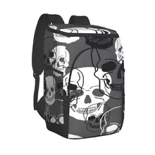 Large Cooler Bag Thermo Lunch Picnic Box Abstract Skulls Insulated Backpack Ice Pack Fresh Carrier Thermal Shoulder Bag